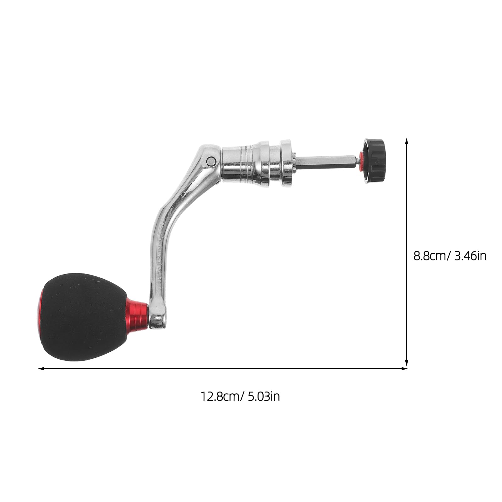Mango para Carrete de Pesca Metálico Rojo, Compatible Modelos Medianos 2000-3000, 2 Piezas con Empuñadura Eva Antideslizante para Carretes Spinning y Repuestos Deportivos