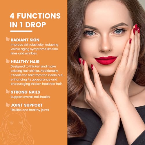 Image of Heivy Liquid Collagen for Women, 60ml Raspberry Flavor, 20500 mcg 4-in-1 Collagen Drops, USA GMP, Sugar-Free, 3rd Party Tested