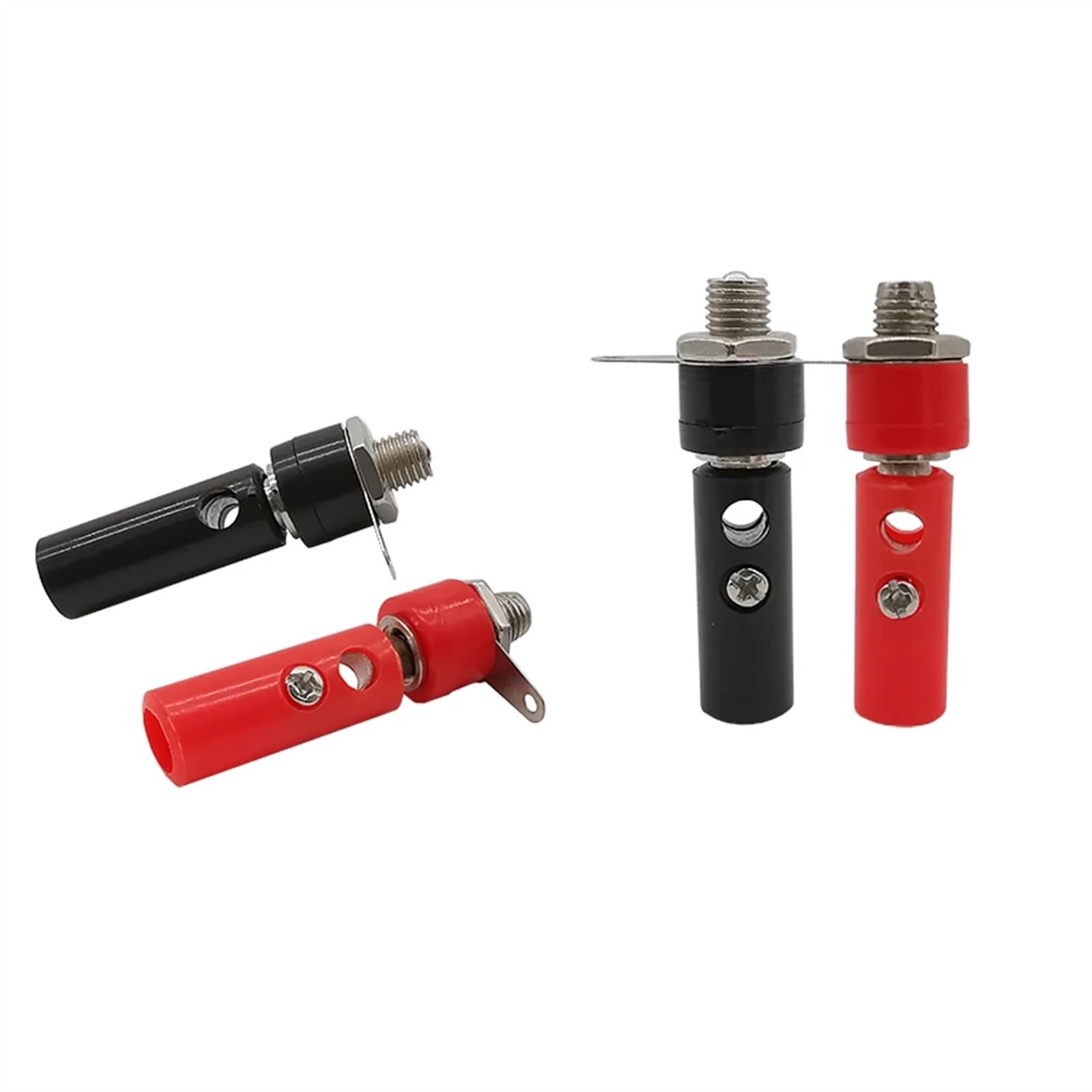 100 Paires Haut-Parleur 4mm fiche Banane et connecteur Kits Jack Panneau Terminal Rouge et Noir(100Pair Red)