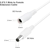 Vista 3 de Cable de extensión de alimentación CC de 33 pies, 0.083 in x 0.217 in, compatible con adaptador de corriente de 12 V, cable de extensión para cámara