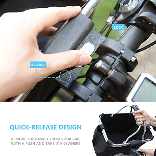 MATTISAM Bike Basket Front Handlebar, Quick Release Bicycle Basket Multi-Purpose Detachable Folding Small Pet Carrier… - Image 3