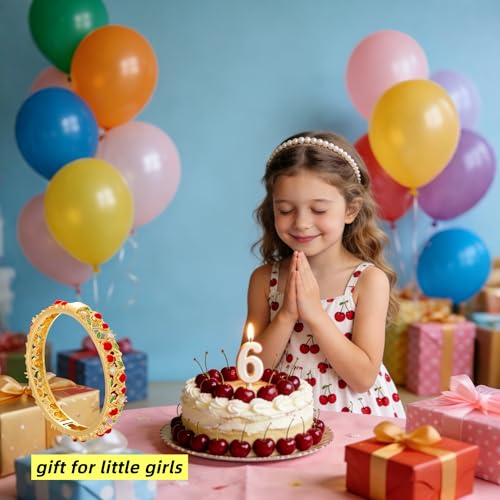 Image of Ethlyn Gifts for little girls Gold Plated Colorful Openable Kids Baby Girls Bangles Bracelets Birthday Gifts for 2years 4 years 5 years old girls
