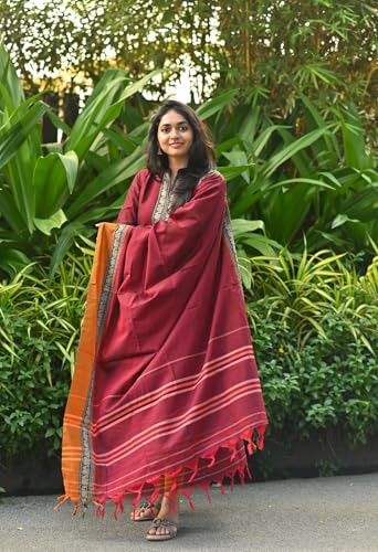 Image of GoSriKi Women's Rayon Viscose Solid Anarkali Kurta with Dupatta