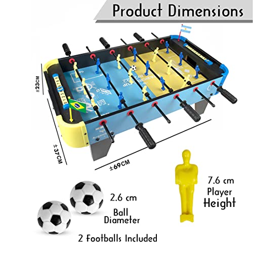 Image of FIFA World Cup 2022 Foosball Big Size Football Table Soccer Game Board for Adults Kids Boys and Girls Indoor Sport (Brazil-Argentina Foosball)