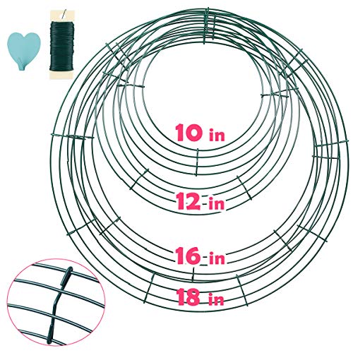 image for MJRASG 2 Pack Wire Wreath Frame 10 Inches Metal Wreath Frame Wreath Fo