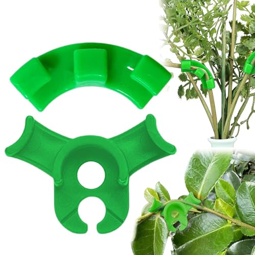 Pflanzenbieger,Minging 100 Stück Kunststoff Pflanzen Clips, 3.5 * 2.5cm & 3.5 * 1cm Rot & Grün, Low Stress Training Clips Grow Zubehör Indoor Ideal für Pflanzenbieger und Pflanzen Clips