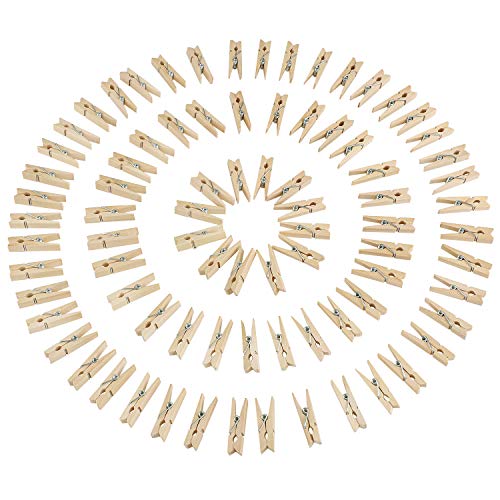 Ruisita Lot de 120 pinces en bois naturel pour travaux manuels et décoration de bricolage 3,5 x 0,7 cm Cover