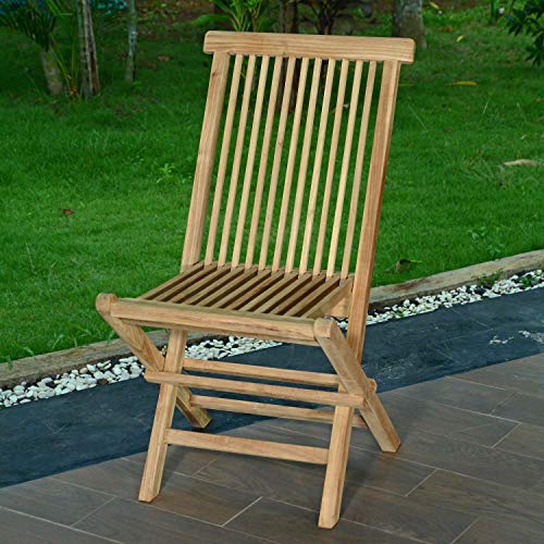 Chaises de Jardin Pliantes en Teck Java (Lot de 2)