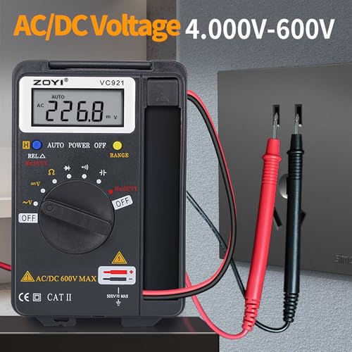 Image of ZOYI 921 Digital Multimeter Card Tester with Auto-ranging 4000 Count, AC /DC Voltage, Frequency, Resistance, and Continuity for Beginners