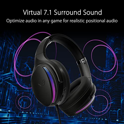 ROG Fusion II 300, Cuffia Gaming USB-C e USB-A, Microfono AI Beamforming, 7.1 Virtual Surround, Quad DAC ESS 9280, Aura RGB, Compatibile con PC|Mac|PS4|PS5|Switch|Dispositivi Mobile, Nero - Cuffia gaming - Immagine 2