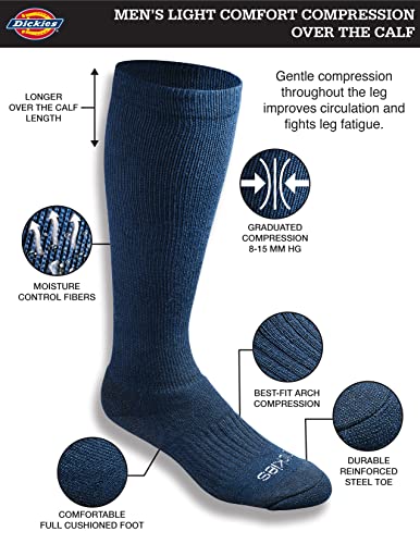 Image of Dickies Men's Light Compression Comfort Over-The-Calf Socks, Available in M-XXL (2, 4 Pairs)