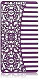 Go Comb - Wallet Size Wide Tooth Hair Comb and Pick for Women - Small Metal Travel Brush and Purse Comb - Orchid Lace