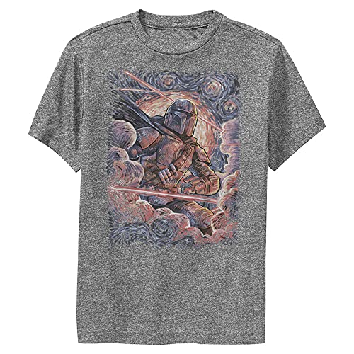 STAR WARS Mandalorian Mando Painted Starries Boys Short Sleeve Tee Shirt