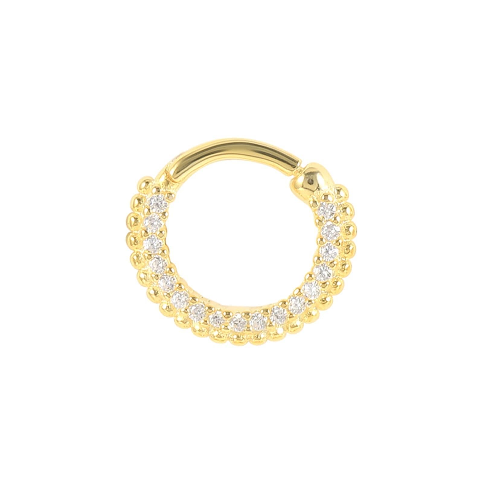 Piercing Nose Wings Ring 1,2 mm, 925 Sterling Silver Chrząstka Hoop Lip Rings Kolczyki dla kobiet, 1 sztuka, Srebro, Cyrkonia