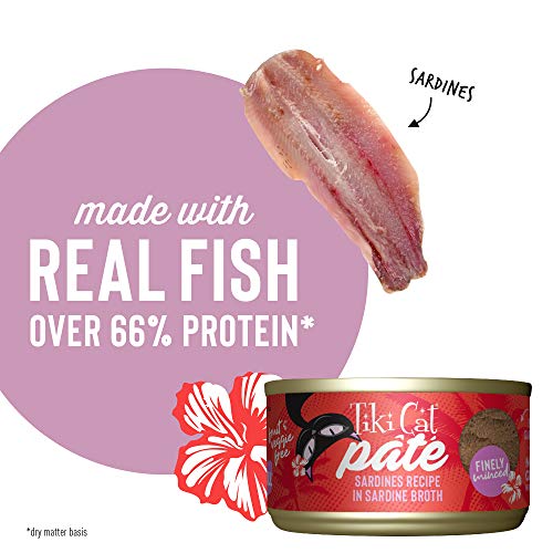 Tiki Cat Grill Pâté, Sardines, High-Protein and 100% Non-GMO Ingredients, Wet Finely Minced Cat Food for All Life Stages, 2.8 oz. Cans (Pack of 12) - Thumbnail 5