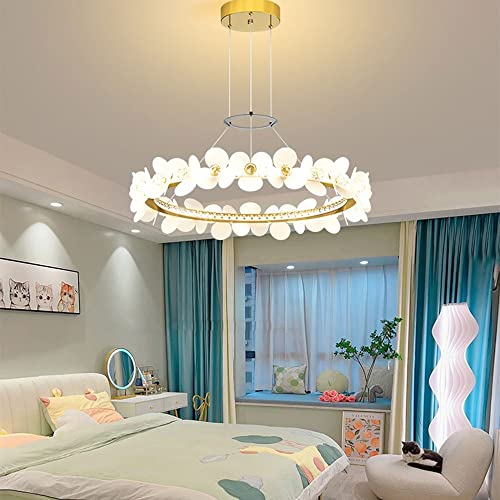Chandelier LED pétale moderne pour salon sombre et plafond haut - 5