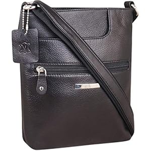 mtuggar Real Leather Sling Bag Unisex. Brown (SLB-8002-BRN) (Black) (Brown)