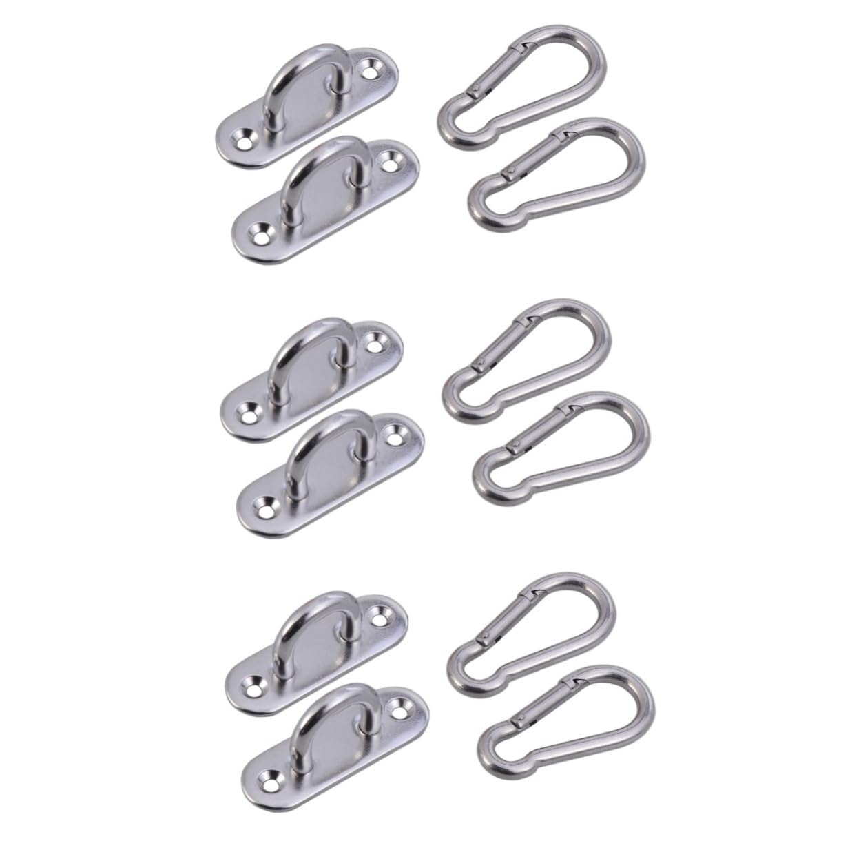 Vaguelly 6 Pcs Wall Anchors Hammock Hooks Marine Hanging Hardware Heavy Duty Clothes Rack U Hook Yoga Heavy Duty Coat Hangers Stainless Carabiner