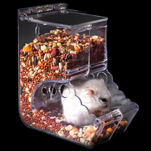 Automatischer Hamsterfutterautomat, Hamster Futterspender, Acryl Hamsterfutterautomat, Transparentes Acryl, Futterautomat für Hamster, Igel, Eichhörnchen, Meerschweinchen und Vögel (400 ml)