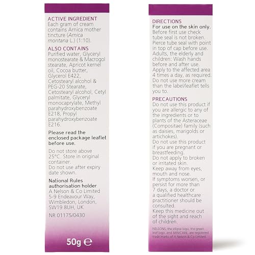 Arnicare Arnica Cream for Bruise Relief (50g), Arnica Montana Bruise Cream, For Bruises, swelling, Knocks & Bumps, Homeopathic Medicinal Product with Natural Arnica - Image 3