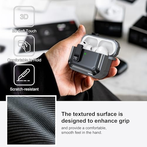 Image of AirPods Pro 3 Case with Magnetic Safety Lock Phone Stand Magsafe, Gray