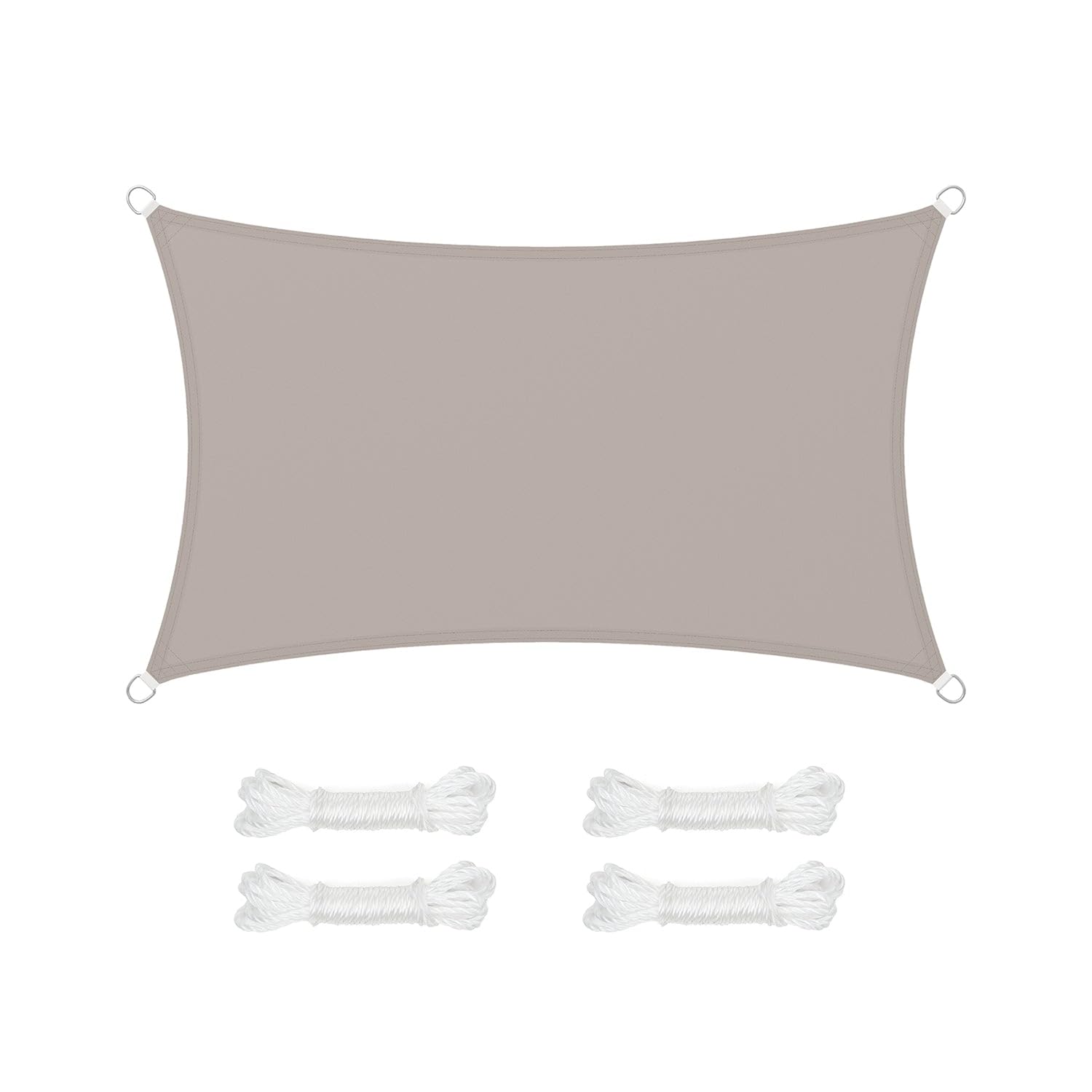 SONGMICS Sonnensegel 3 x 5 m, wasserfest mit Einer Wassersäule von 665 mm, Sonnenschutz aus reißfestem Polyester, UV-Schutz 93%, Terrasse, Garten, Balkon, rechteckig, 2 m Seile, Taupe GSH35TP