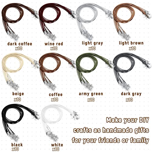 Tudomro QQ-TUDOMRO-0660 100 Pieces 20 Inch Waxed Leather Necklace Cord Bulk thumb #2