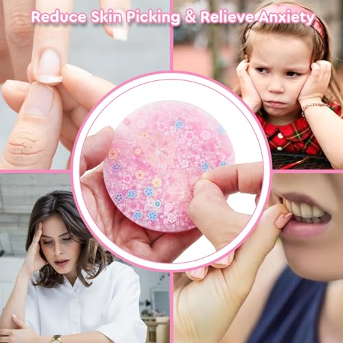 Skin Picking Fidget Toys, 2 Pcs Picky Fidget Pad, Portable Picking Pads for Adults with Anxiety, ADHD, Trichotillomania or Dermatillomania (8.5CM /3.35IN)