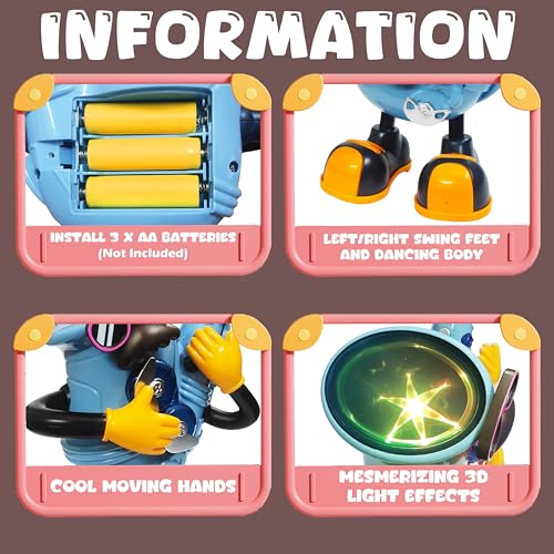 Image of VGRASSP Musical Dancing Mr Rock Saxophone Toy for Kids with 3D Light Effects and Cool Music, Battery Operated Dancing Robot Toy, Interactive Air Blowing Saxophone Simulation Toy, Multicolor