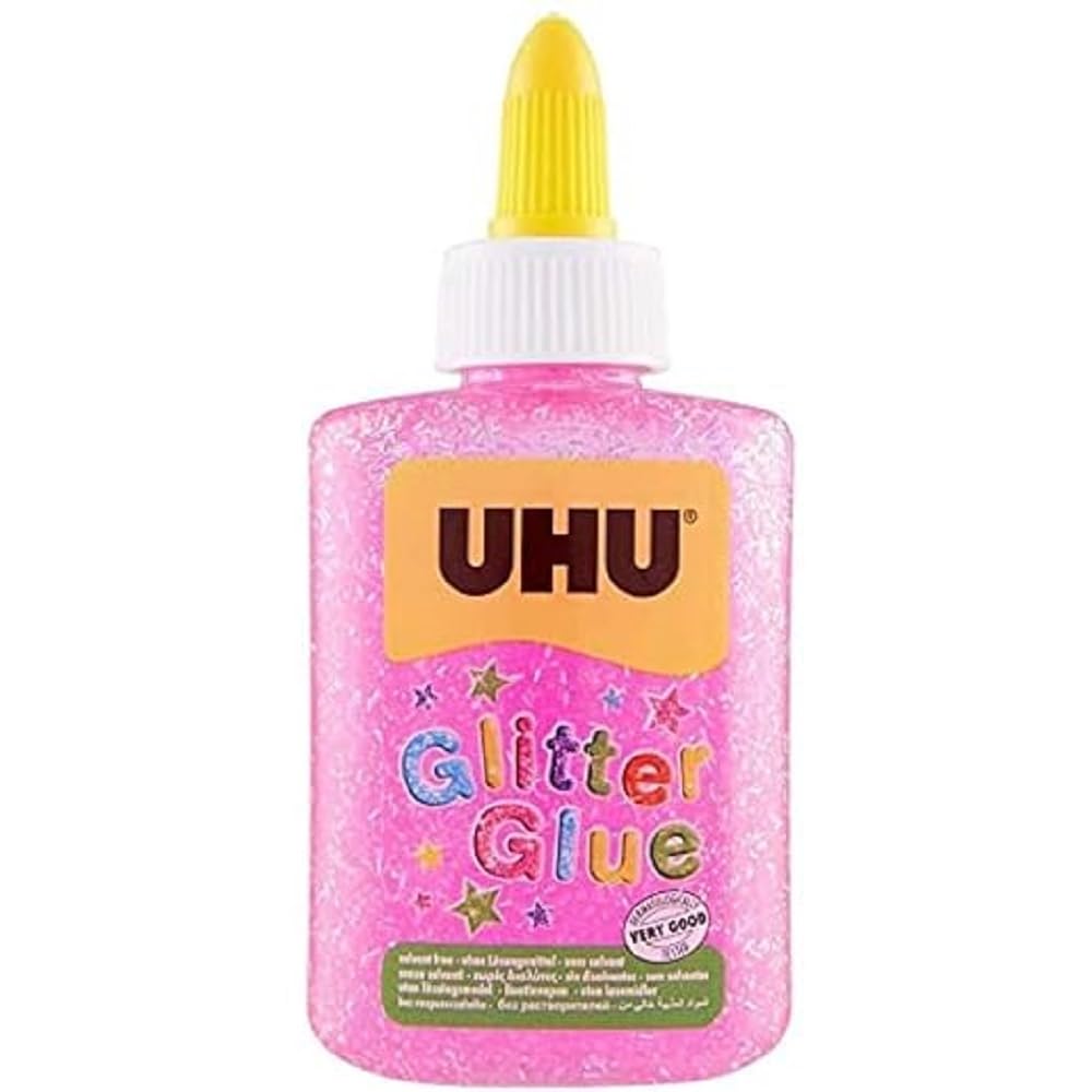 Uhu Glitter Glue Bottle 88.5ml Pink