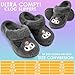 Hello Kitty Sanrio Faux Fur Clogs for Girls, US 10–3, Slip On Shoes, Kuromi Anti Slip House Slippers, Kawaii Gifts for Girls (2/3 US, Grey Kuromi)