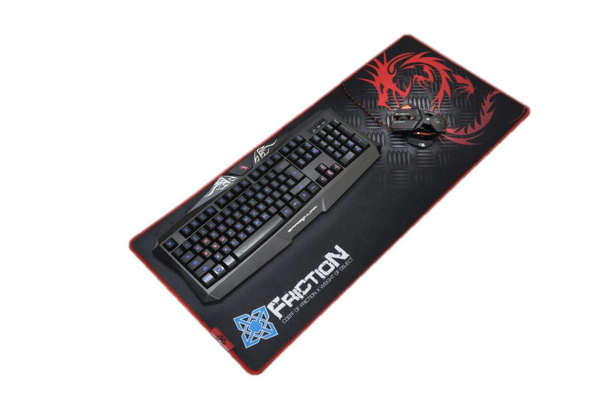 Dragon War Pro Gaming Friction Keyboard Mat Mouse 2in1 Speed Version Black 800 x 350 x 4mm