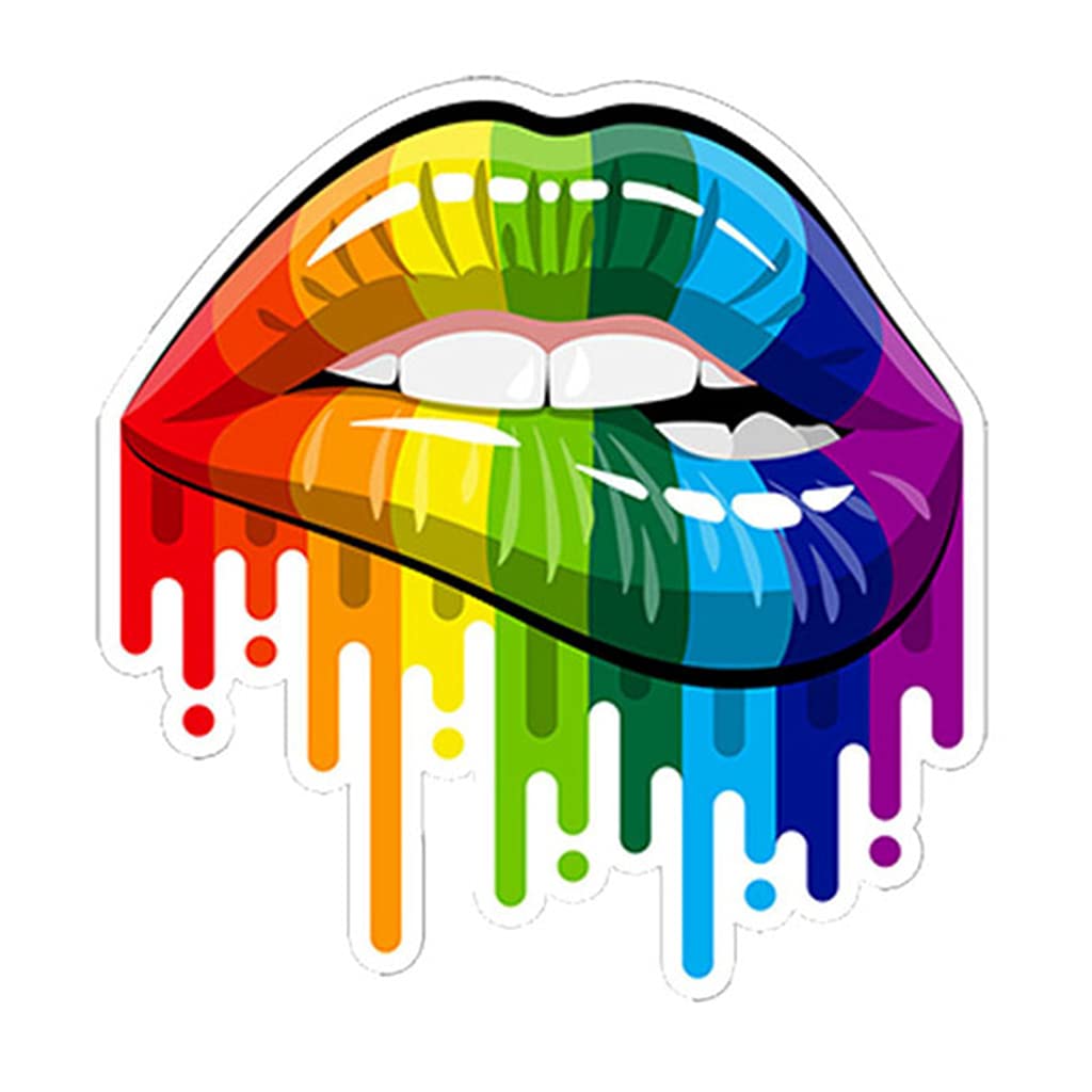 ShapeW Custom Car Stickers DIY Kit Sexy Lip Pattern Reflective Scooter Cool Rainbow Decal Logo Reflective Styling