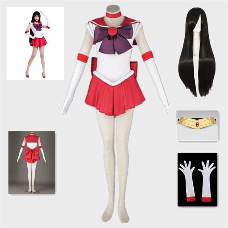 Amazon.co.jp: セーラーマーズレッドワンピースセットアニメコスプレ