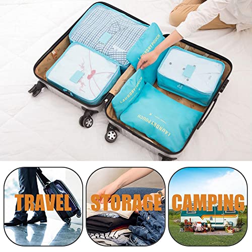 Image of Rojeam 6 Set Packing Cubes Multi-Functional Travel Storage Bags Clothing Sorting Packages