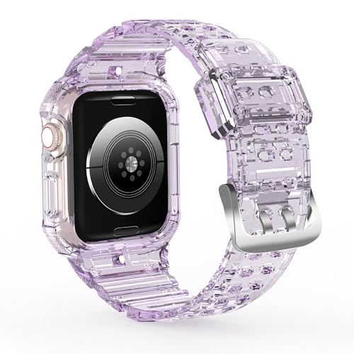 CRIS-BAND Bumper Bands Compatible with Apple Watch Band 45mm 44mm 42mm 41mm 40mm 38mm for Women Men, Water Shock-Proof Strap for iWatch Apple Watch Band with Case for Series 9 8 7 6 SE 5 4 3 2 1