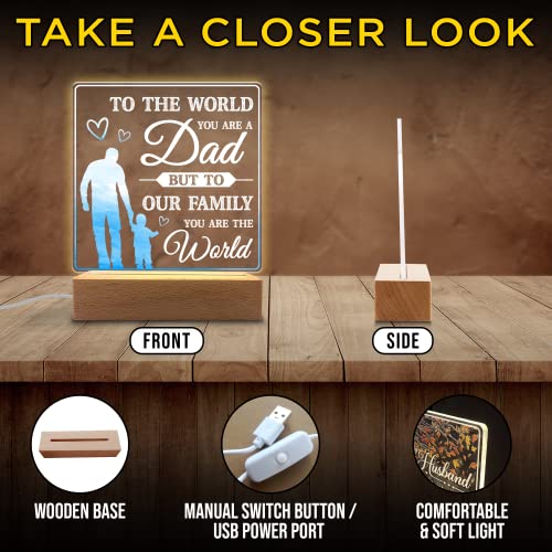 You are The World Acrylic Night Light Gifts for Dad on Fathers Day, Christmas, Birthday from Son, Daughter - Image 4