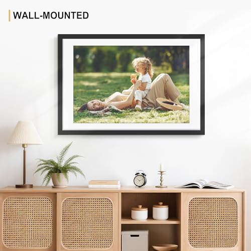 Picrit 24x36 Black Poster Frame 7 Pack, Display Pictures 20 x 30 with Mat or 24 x 36 without Mat for Horizontal or Vertical Wall Mounting, Wall Gallery Photo Frames