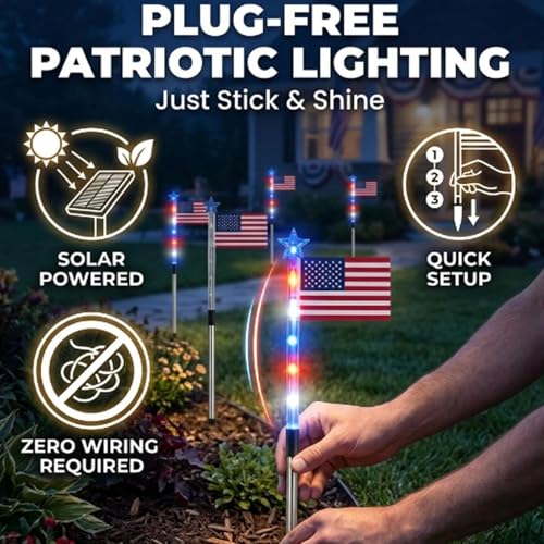 Lampes Solaires Drapeau pour Allée | Éclairage Extérieur sans Câble - 7