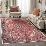 artyrugs Alfombra Lavable en Lavadora, Roja Carmesí