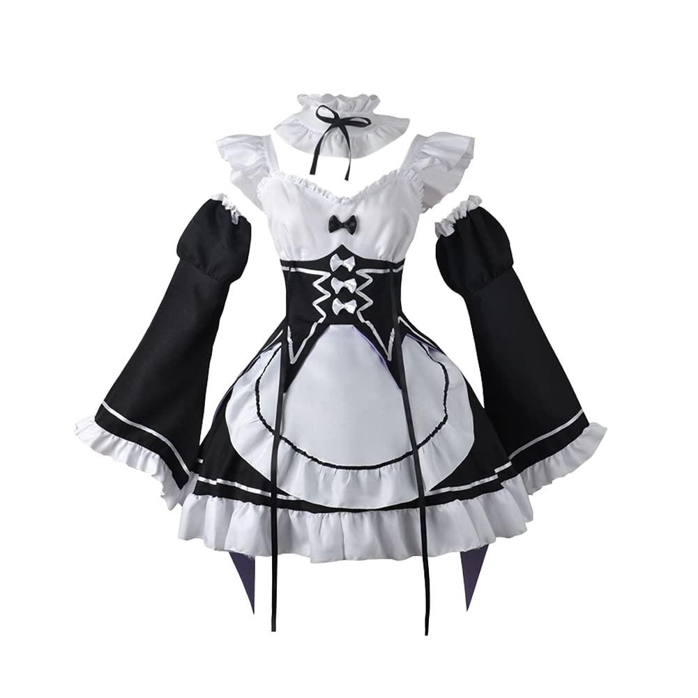 Anime Re:0 Rem Ram Maid Cosplay kostium Halloween, impreza, strój anime, wystawa, sukienka Lolita, mundur dla kobiet i dziewcząt