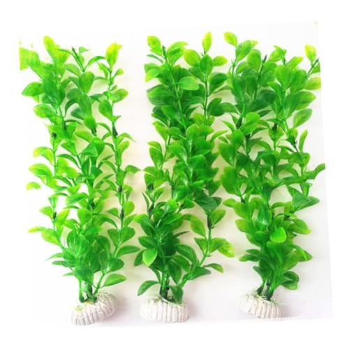 MaoNativey 3 Stück Aquarium Künstliche Pflanzen, Kunststoffpflanze Deko fur Aquarium, Dekorationen Pflanze, Plastikpflanzen für Fisch Tank Dekoration