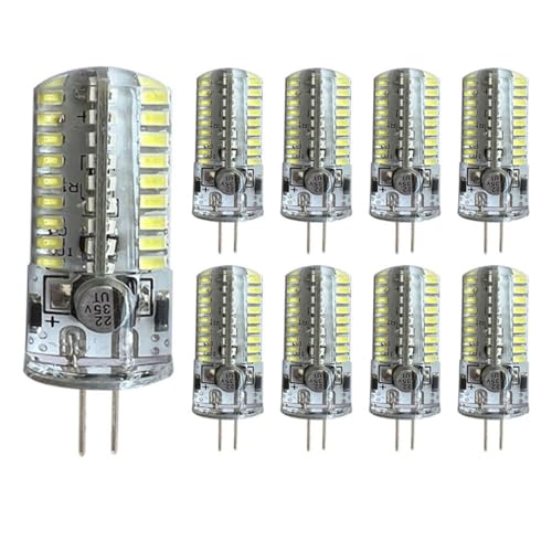 JZLBBC Bombillas LED G4 5W AC/DC12V-24V G4 Luces de base de dos pines Luz diurna Blanco 50W T3 Bombilla halógena de repuesto regulable 10PC WarmWhite