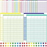 Youngever 17 Inch x 22 Inch Multi-Color Laminated Dry Erase Incentive Chart with Reward Stickers for Chore Responsibility, School Attendance, Homework Progress Tracking Chart (24 Charts 1600 Stickers)