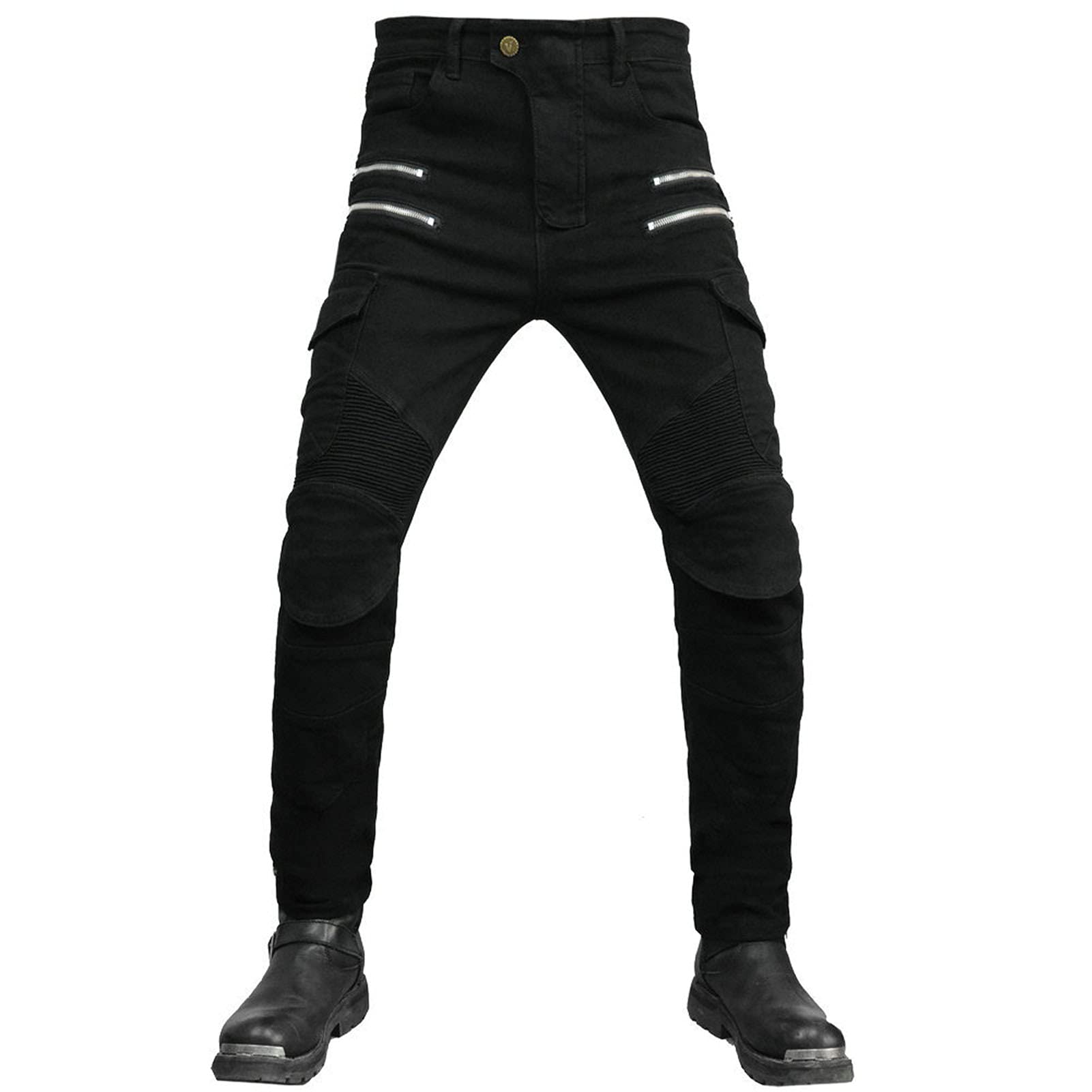 Pantaloni Jeans Moto Uomo | Pantaloni Moto Uomo | Jeans Uomo Moto con Protezioni | Pantaloni Moto Biker Rinforzato | Pantaloni da Motociclista | Jeans Uomo Moto Biker