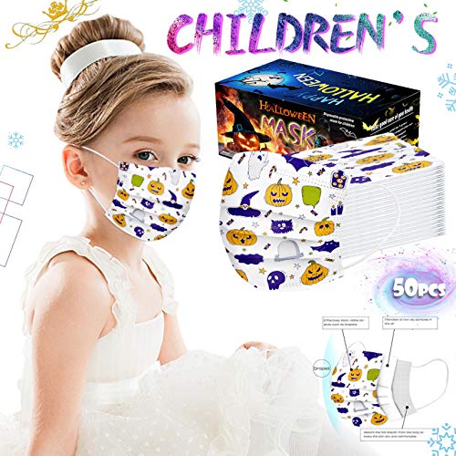 AxiBa Bandanas faciais descartáveis para crianças, bandanas faciais descartáveis de 3 camadas não te