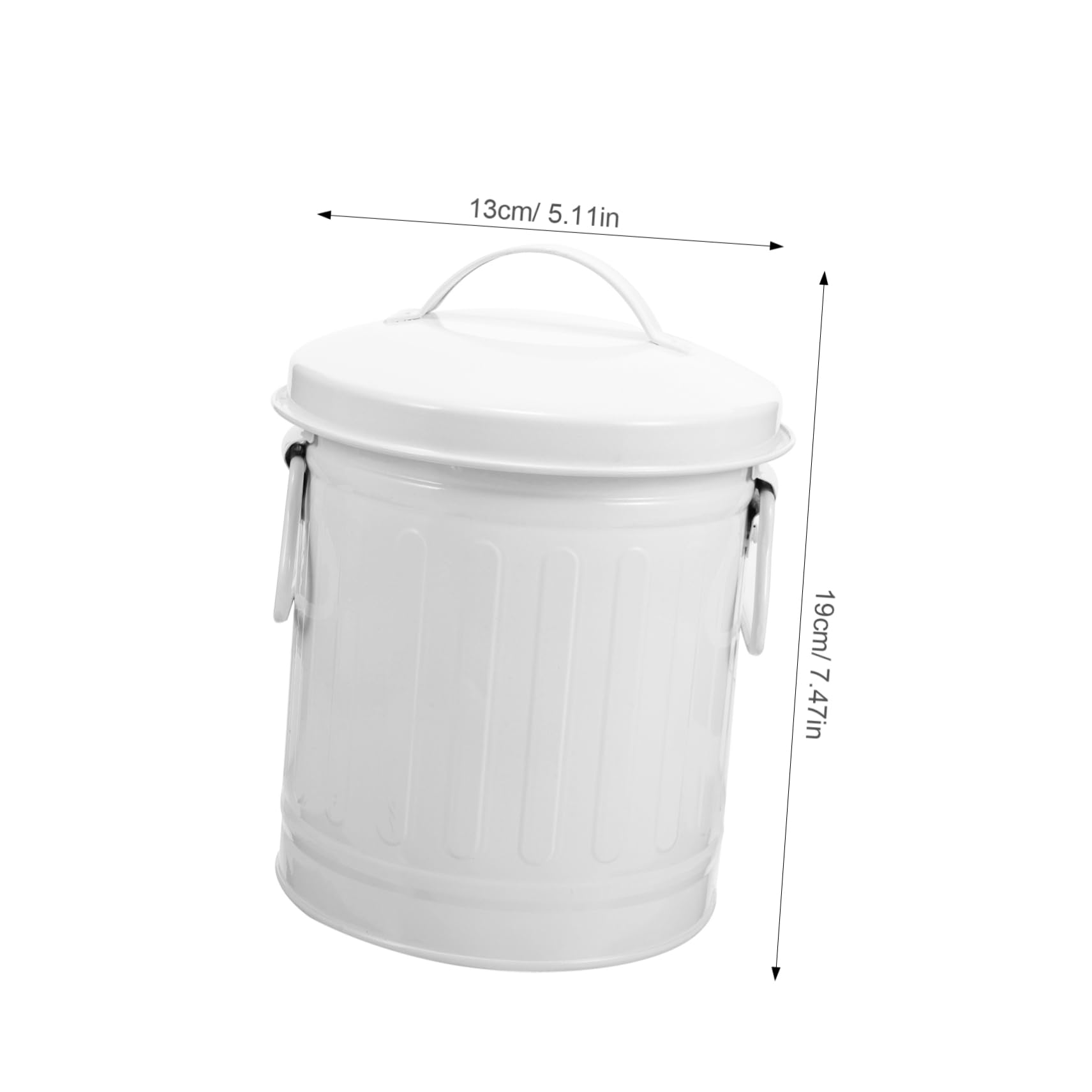 BCOATH Metal Trash Bin for Desk Small Garbage Can with Lid Office Waste Basket Mini Trash Can Sturdy Iron Construction