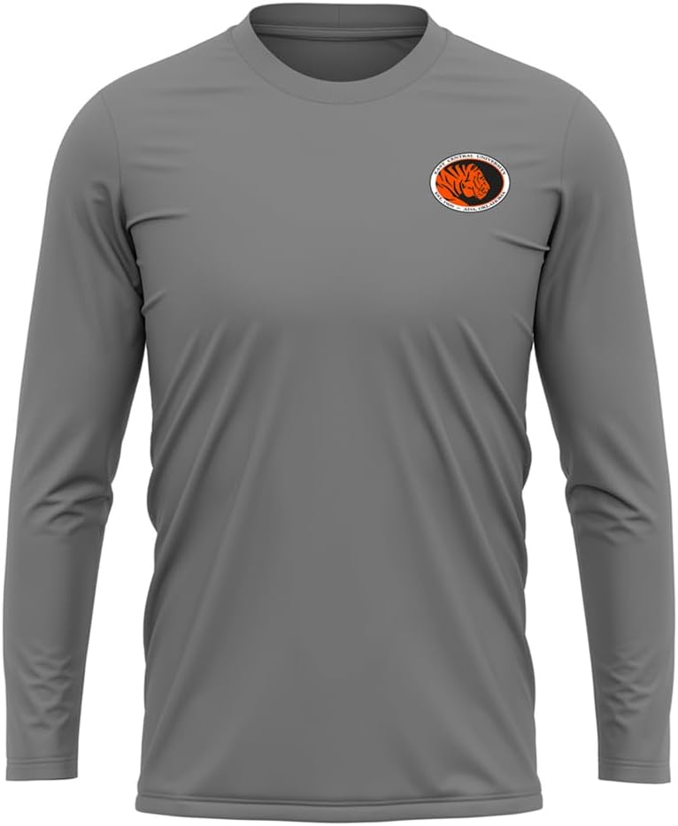 Official NCAA Collegiate Men's Sport Active Long Sleeve Shirt Left Chest Logo Charcoal Collection