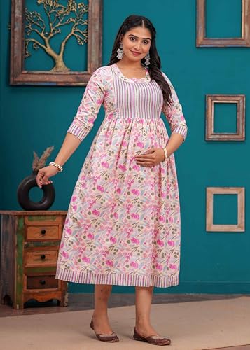 Image of Jikonet Women's Maternity Kurti for Feeding Zippers (VJK)