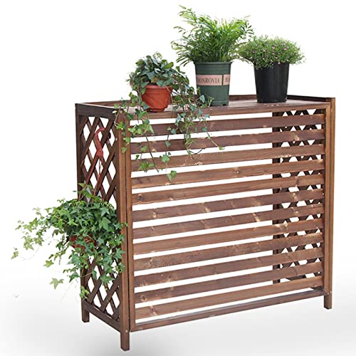 generisch Support De Fleur Extérieur, Couverture Climatisation en Bois, Climatiseur Bois Extérieures Cadre Décoratif, Cache Exterieur Massif, Onecolor, 85x35x75cm/33.4x13.7x29.5in